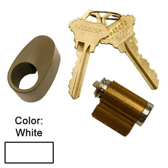 Andersen Hinged Exterior Keyed Lock in White Color 1988 to Present