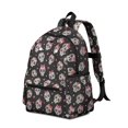 thumbnail image 2 of Skull and Bow Gothic Pattern Cute School Backpack with Padded Back and Adjustable Shoulder Straps 13.4"x11"x4.7", 2 of 4