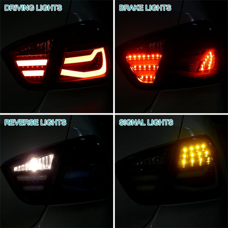 Spec-D Tuning Black LED Tube Tail Lights Compatible with Spec-D Tuning Black LED Tube Tail Lights Compatible with