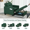 thumbnail image 4 of 3 in 1 Convertible Sleeper Sofa Pull Out Chair Bed with Usb Port Sleeping Couch Green, 4 of 9