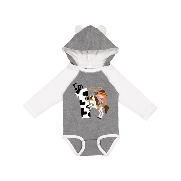 Inktastic I'm One-cowgirl Riding Horse Birthday Girls Long Sleeve Baby Bodysuit