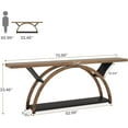thumbnail image 2 of Tribesigns Console Table with Storage Shelf, 70.87" Sofa Table Behind Couch, 2-Tier Rustic Entryway Table with Half Moon Frame for Hallway (Brown & Black), 2 of 7