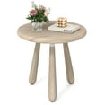 thumbnail image 1 of Gymax 18'' Round End Table Outdoor Mahogany Wood Side Table w/ Thickened Board, 1 of 10