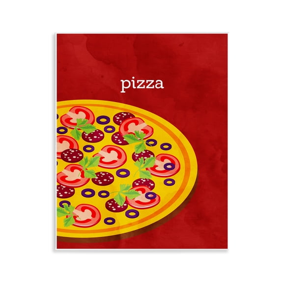 Stupell Industries Tasty Savory Pizza Food & Beverage Painting Unframed Art Print Wall Art, 11 x 14