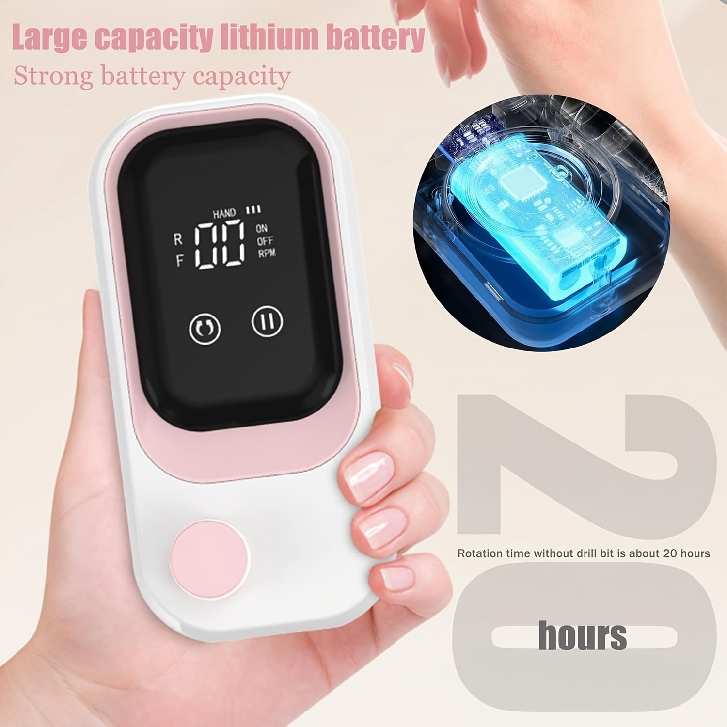 35000RPM Electric Nail Drill, Rechargeable Nail File with Base & Drill Bits, Professional Acrylic Nail Remover for Salon Home Use
