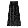 thumbnail image 3 of Women's A Line Glitter Sequin Pleated Skirt Mid Length Elegant Festive Pleated Skirt Long Skirt plus Size Pencil Skirt for Women Short Wrap Skirt plus Size Pencil Skirt Womens Skirts Midi Length Girls, 3 of 3