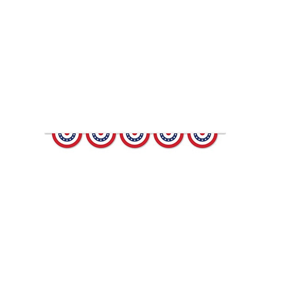 Pack of 6 Red, White and Blue Patriotic Bunting Banner Hanging