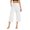 White, variant on Capri Pants for Women Summer Casual Elastic High Waist Wide Leg Cropped Workout Yoga Pants with Pockets