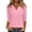 Pink, variant on DeHolifer Shirts for Women Button Down 3/4 Sleeve Tops Pleated V-Neck Blouses Dressy Casual Basic Tunic Trendy Outfits Light Blue M