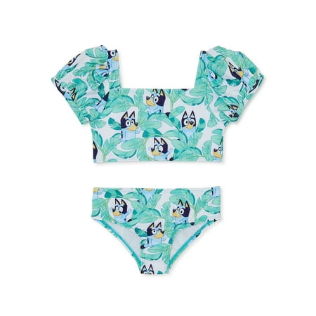 

Bluey Toddler Girl Puff Sleeve Bikini 2-Piece Sizes 2T-5T
