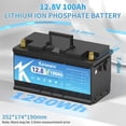thumbnail image 3 of Batería KEPWORTH 12,8 V 100 Ah LiFePO4 recargable con BMS de 100 A, 3 of 7