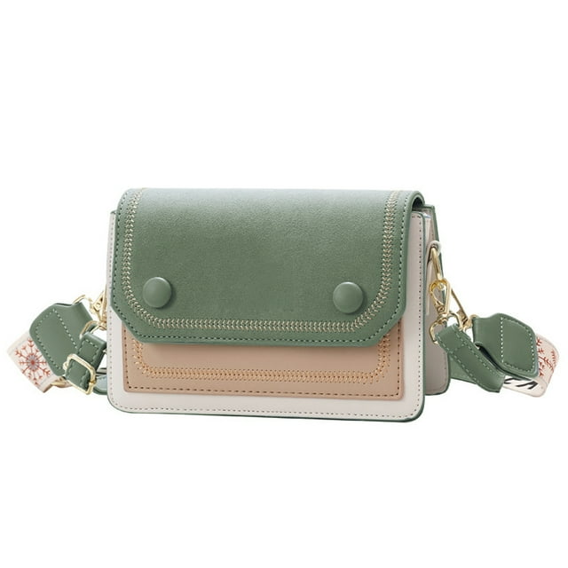 Bolsos Bandolera Pequeños para Mujer - Bolso de Mano - Diseño de Moda Bicolorverde:;:;