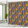 thumbnail image 4 of Ambesonne Floral Shower Curtain, Tropicana Vibes Botany, 69"Wx75"L, Marigold Violet Purple, 4 of 4