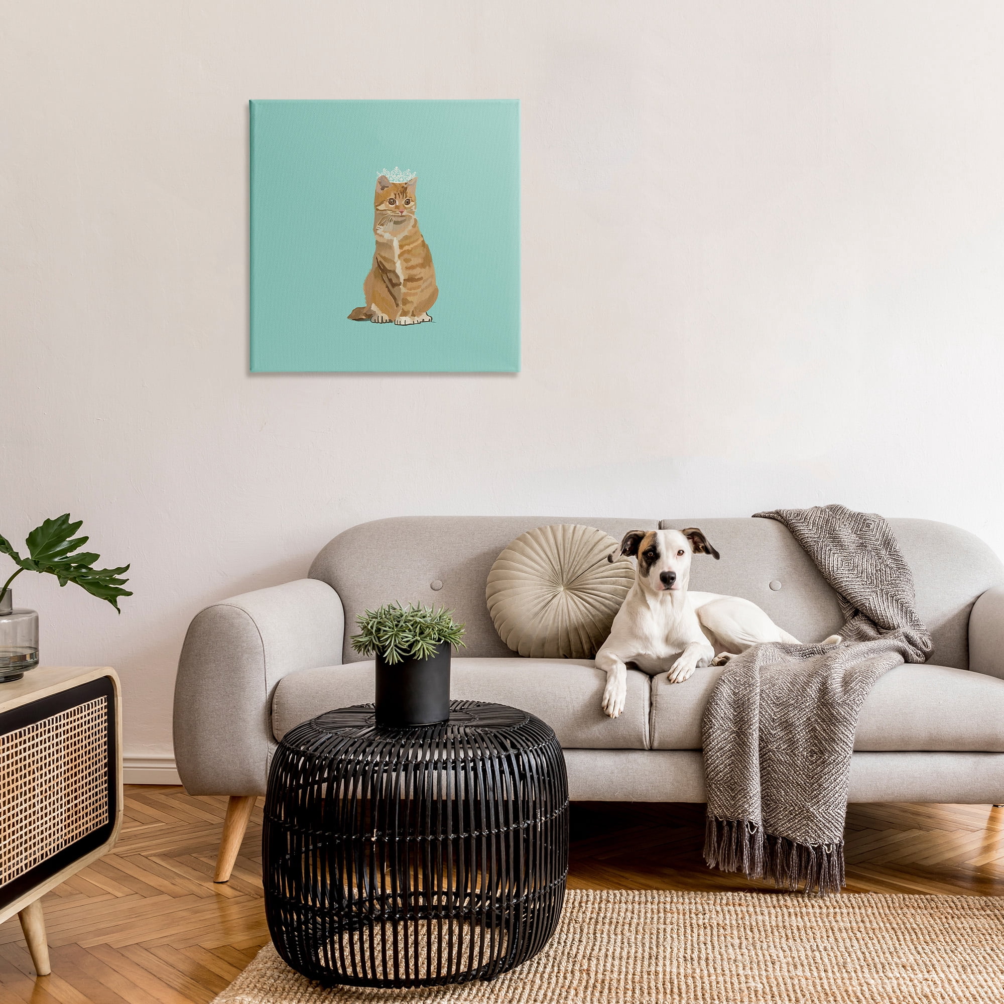 Stupell Industries Royal Tabby Cat Animals & Insects Painting Gallery Wrapped Canvas Art Print Wall Art, 30 x 30