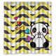 thumbnail image 1 of ABPHQTO Amarillo gris oscuro Chevron Stripe Funny Panda Cortina de ducha Impermeable Cortina de ducha 160x180 cm, 1 of 2