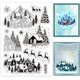 thumbnail image 1 of Sellos transparentes con temática invernal: Casa de nieve, alce, copo de nieve, árbol sagrado. Sellos de silicona para decoración de tarjetas y álbumes de recortes DIY. 6,3 x 4,3 cm., 1 of 9