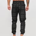thumbnail image 7 of Munlar Cargo Pants For Men,Men's Square Plaid 3D Digital Printing Striped Fitness Casual Pants, 7 of 7