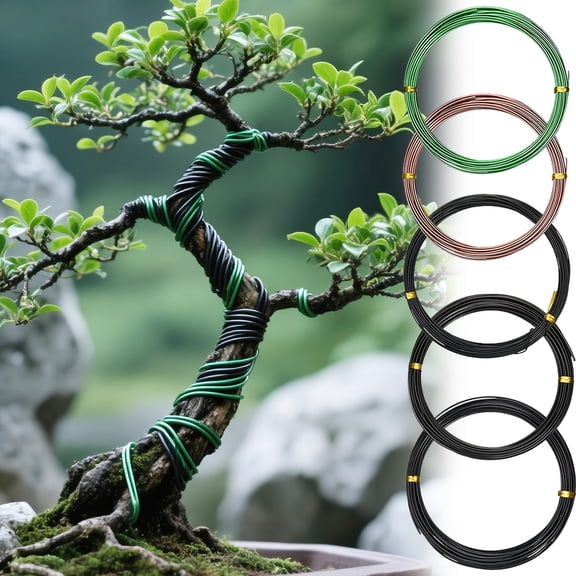 5 Roll Aluminum Bonsai Training Wire - 160 Feet Total with Adjustable Anodized Wire 1/1.5/2.0 mm for Fine Trunk & Branch Control