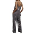 thumbnail image 4 of HUPOM Womens Scrub Pants Joggers Cargo Pants Capris High Waist Rise Long Flare-Leg Coffee S, 4 of 4