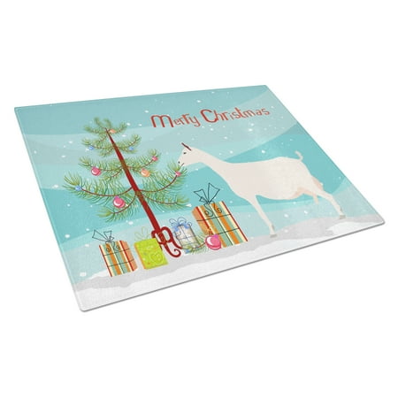 

Caroline s Treasures Saanen Goat Christmas Glass Cutting Board Large