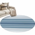thumbnail image 2 of Blue Ombre Stripe Round Area Rug 4 FT, Non Slip Indoor Outdoor Rug, Farmhouse Striped Gradient Washable Soft Circular Carpet Non-Shedding Floor Mat for Coffee Table Nursery Foyer Balcony, 2 of 8