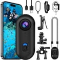 thumbnail image 1 of 4K WiFi Cámara de acción de Pulgar, Kit de Cámara para Collar de Mascotas, 30m Camara Buceo Impermeable, Gran Angular 120°, Camara DV Video Vlog para Deportes Al Aire, 1 of 1