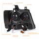 thumbnail image 4 of Faros delanteros PM PERFORMOTOR negros con LED transparente en las esquinas 07-14, 4 of 6