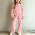 thumbnail image 5 of LvhaoGJOB Little Kids Kids Sweatshirt and Pants Outfit Set, Pink - sherpa fleece, 5 of 5