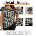 thumbnail image 4 of Cuteduck Women's Casual Blouses Round Neck Plus Size Basic Tops Short Cap Sleeve Textured Solid Color Shirt Elegant Blouse 1X-5X, 4 of 8