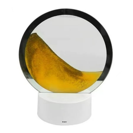 

Juhai Night Light Transparent Flicker-Free Stunning Visual Effect Plug-and-Play Stable Base Decorative Touch Control Dynamic Art Sand Painting RGB LED Bedside Lamp for Home