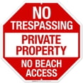 thumbnail image 1 of No Trespassing Private Property No Beach Access Sign,, 1 of 1