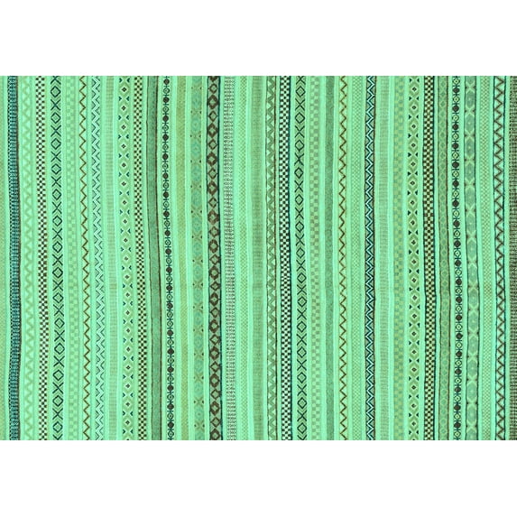 Ahgly Company Machine Washable Indoor Rectangle Solid Turquoise Blue Modern Area Rugs, 5' x 7'