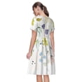 thumbnail image 2 of Bixox Robe d'Été à Manches Courtes pour Femmes Robe Ample Longueur Genou avec Poches-Fleurs Sauvages, 2 of 7