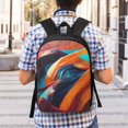 thumbnail image 6 of Goofa Abstract Fabric Color Waves Pattern 17in Student Backpack - School, Travel, Work Bookbag -Laptop Backpack,Water Resistant College School Computer Bag, 6 of 6