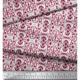 thumbnail image 3 of Soimoi Polyester Crepe Fabric Damask Ethnic Printed Fabric 1 Yard 42 Inch Wide, 3 of 3