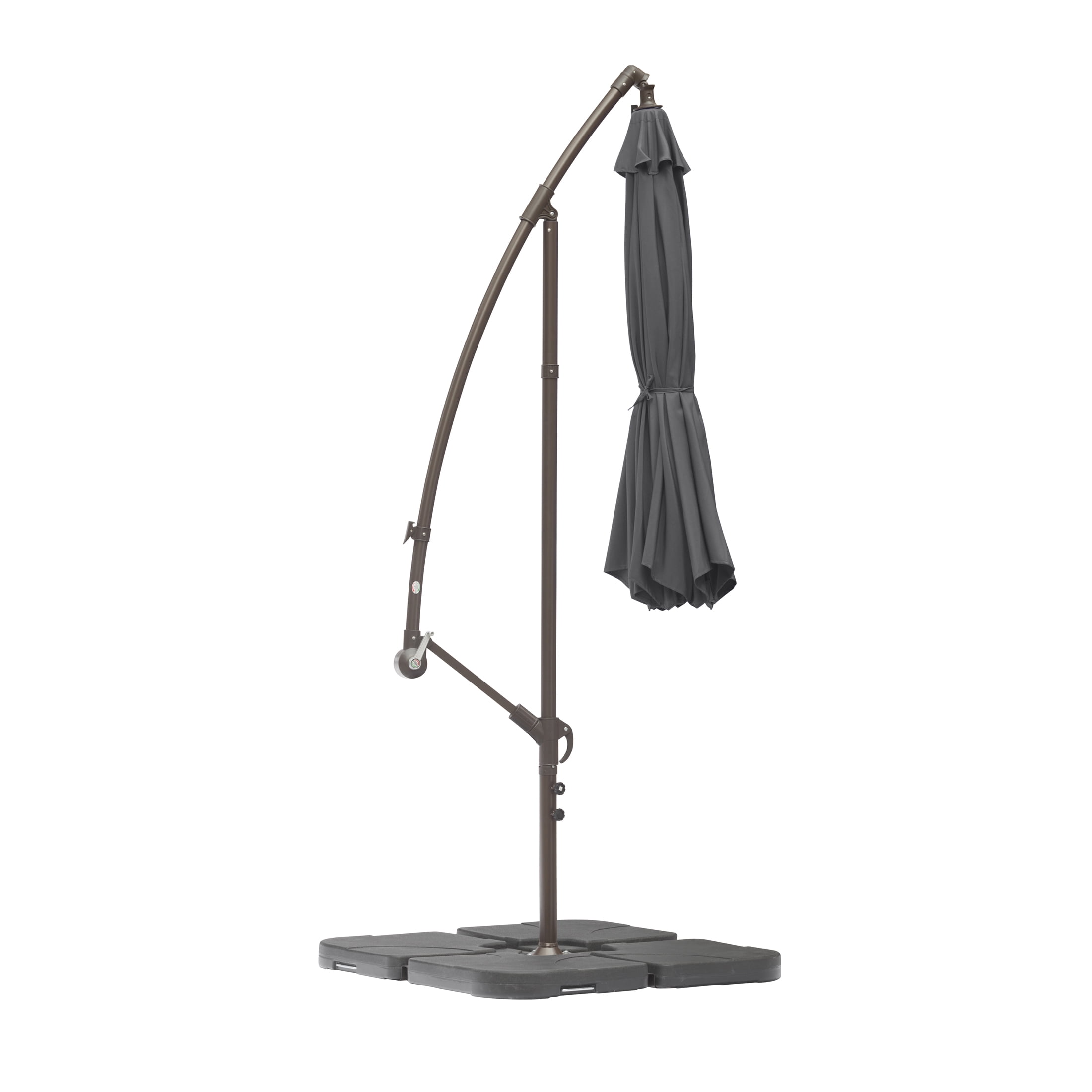 GARDEN 10" Ft Offset Cantilever Umbrellas w/ Base Weights Included for Outdoor Patio Shade, Gray