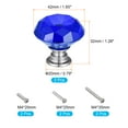 thumbnail image 2 of 42mm Crystal Knobs Diamond Shaped Pulls Handles Blue 2 Pack, 2 of 5