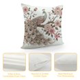 thumbnail image 4 of JRXY  Pink Floral and Antique Peacock Pillows Cover Peacock Feathers Flowers Decorative Throw Pillow Case Pillow Case Throw Pillow Cover for Bedding Couch White, 4 of 5