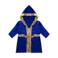 thumbnail image 4 of Moggemol Kids Girls Boys Boxer Clothes Boxing Robe And Print Shorts Gloves Set For Mma Kickboxing Royal Blue 12, 4 of 7