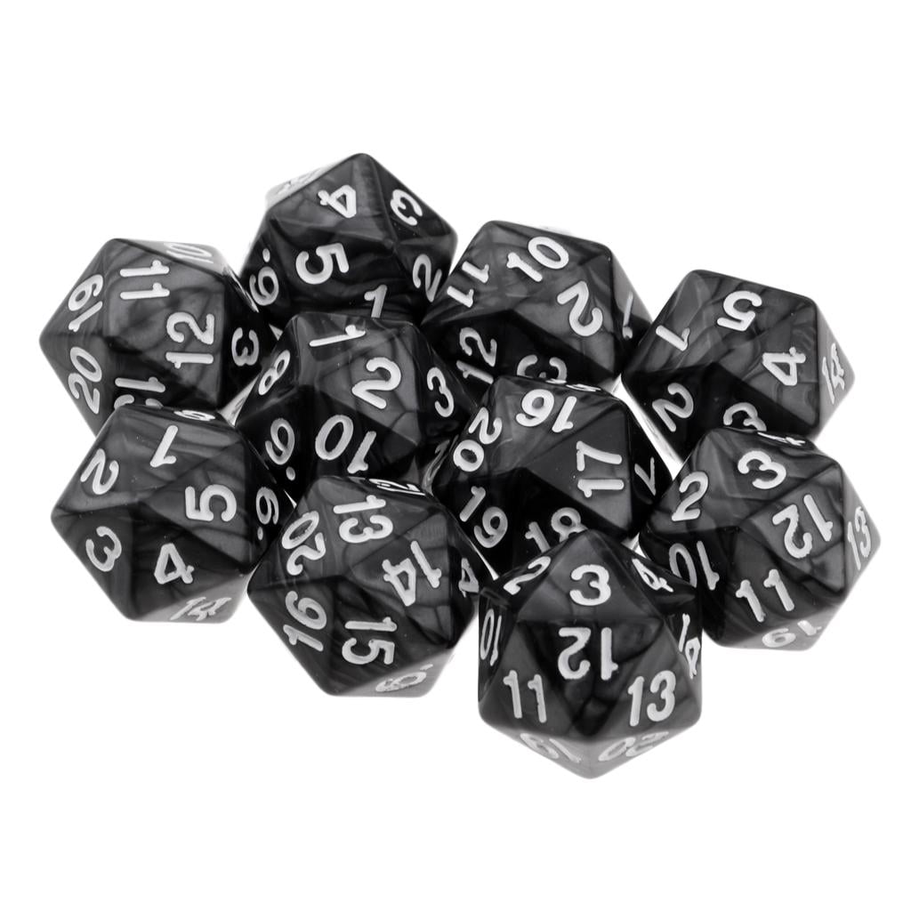 10Pc Black Wood Six Sided Dice 20mm Die D6 for TRPG dnd MTG Rolaplay Toys 