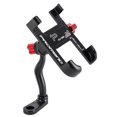 thumbnail image 1 of PROMEND Support Universel pour Téléphone de Moto - Fixation pour Rétroviseur, Alliage d'Aluminium, Réglable 55-95 mm, Rotation à 360°, Noir (SJJ-299E), 1 of 7