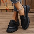 thumbnail image 6 of Miluxas Chunky Loafers Women Platform Loafers for Women Chunky Heel Lug Sole Loafers for Women Slip ons Round Toe Black 9.5(43), 6 of 9