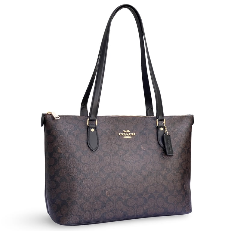 Coach Women's Large Gallery Tote Bag in Signature Canvas (Walnut
