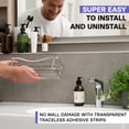 thumbnail image 3 of KINCMAX Carrito de ducha premium – Organizador de ducha autoadhesivo con 4 ganchos, estantes de ducha sin taladros para ducha interior, estante de ducha de acero inoxidable inoxidable para baño, acces, 3 of 5