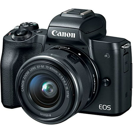 Canon Black EOS M50 2680C011 Mirrorless Camera with 24.1 MegaPixels, 15-45mm Lens