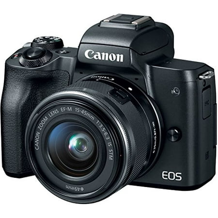 Canon Black EOS M50 2680C011 Mirrorless Camera with 24.1 MegaPixels, 15-45mm Lens (Best Budget Mirrorless Camera 2019)