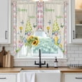 thumbnail image 6 of Easter Swag Curtains for Kitchen/Bedroom/Living Room, Country Gnomes Duck Floral Eggs Pink Buffalo Check Scalloped Curtains 63 Inch Long, Window Swag Topper Curtains Valances 2 Panels Set 36"x63", 6 of 8