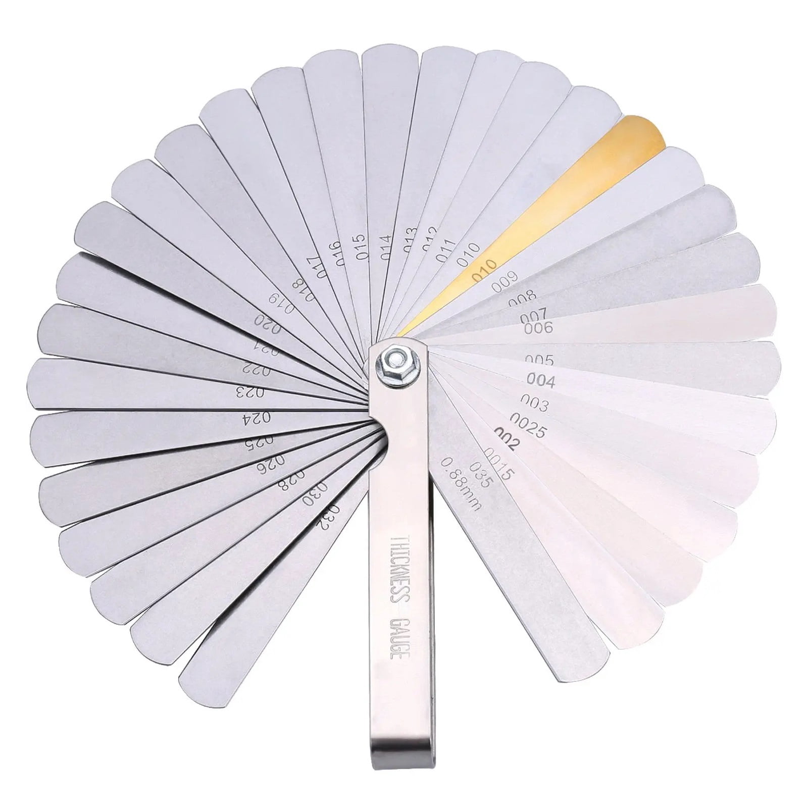 14/16/25/26/32Blades Metric Thickness Gage Set Tappet Valve Feeler Gauge/metric With Brass Measuring Range 0.04mm - 0.88mm ,Easy Identification