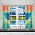 thumbnail image 2 of MKHERT Cute Whale And Fish Window Curtain Kitchen Curtains Window Treatments 26x39 inch,Set of 2, 2 of 2