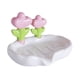 thumbnail image 1 of Jabonera decorativa de plástico con forma de flor Bandeja de jabón con drenaje automático Estante para guardar jabón para ducha, baño y cocina 1 unidad, 1 of 3